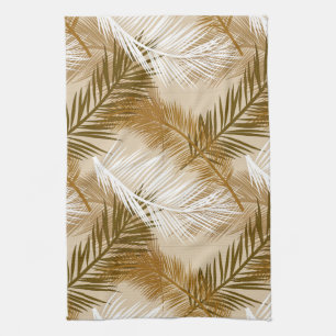 Linge De Cuisine Feuille de palme, Brown foncé, tan et beige