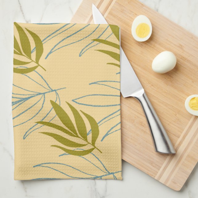 Linge De Cuisine Feuilles (Quart Plié)