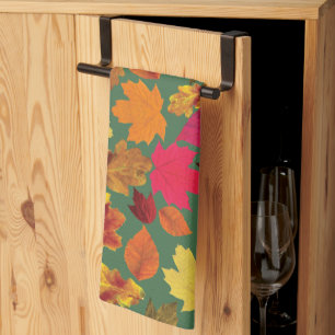 Linge De Cuisine Feuilles Automne Aux Couleurs Automnes