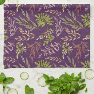 Linge De Cuisine Feuilles botaniques : un dos violet époustouflant