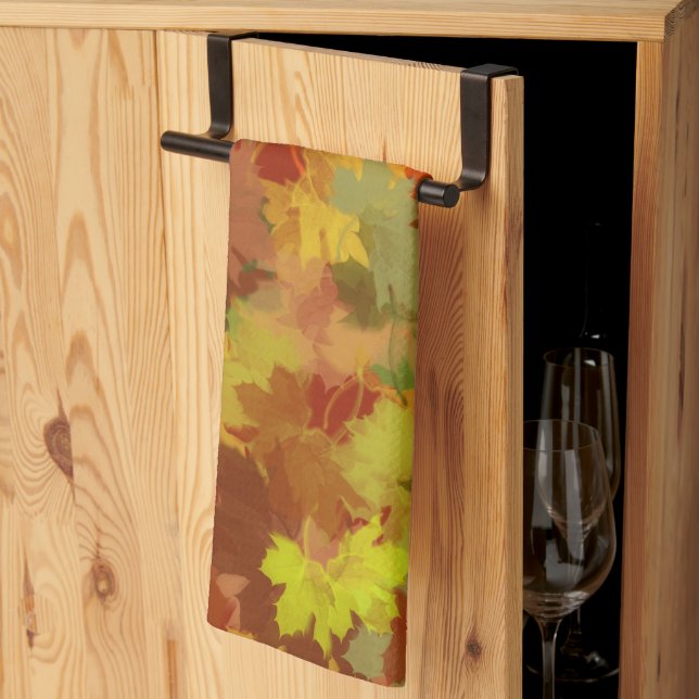 Linge De Cuisine Feuilles d'automne Abstraites (Pliage en tiers)