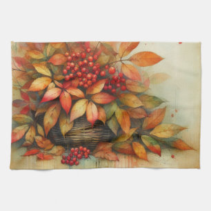 Linge De Cuisine Feuilles d'automne vintage aquarelle couleurs auto