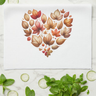 Linge De Cuisine Feuilles de automne en forme de coeur