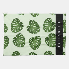 Linge De Cuisine Feuilles de palme, Motif tropical, Votre nom