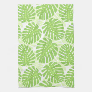Linge De Cuisine Feuilles De Plante Tropical - Monstera Motif