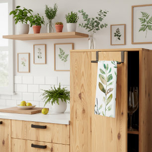 Linge De Cuisine Feuilles de tons de terre pastel