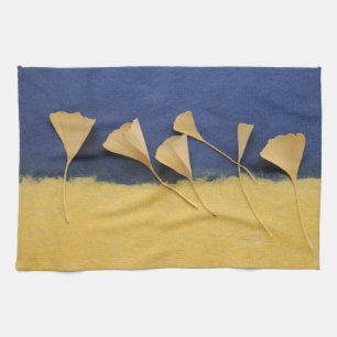Linge De Cuisine Feuilles Ginkgo sur papier artisanal