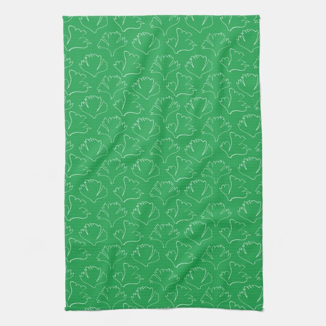 Linge De Cuisine Feuilles Green Parsley (Vertical)