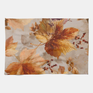 Linge De Cuisine Feuilles vintages d'automne