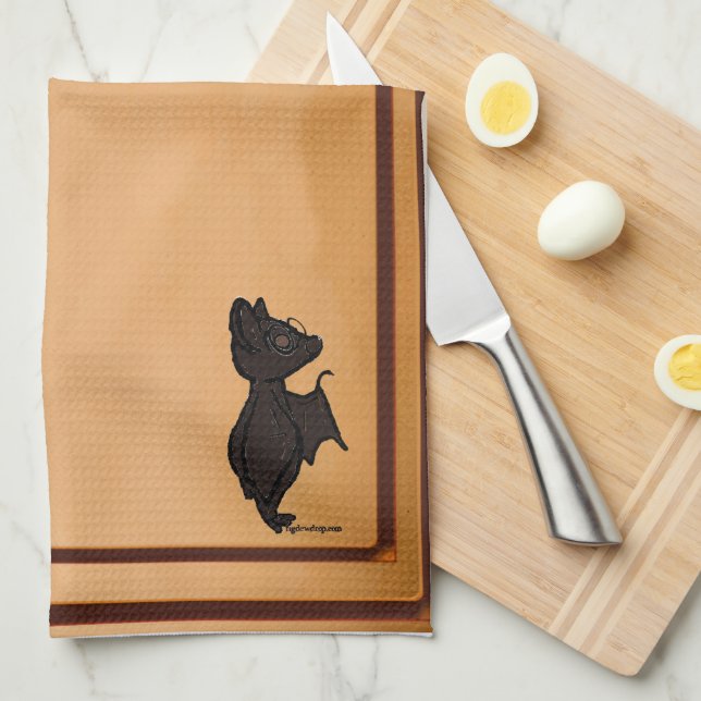 Linge De Cuisine figdewdrops Blinky the Bat kitchen towel (Quart Plié)