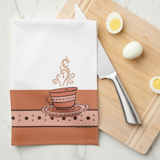 Linge De Cuisine figdewdrops Orange Relax Cup kitchen towel (Quart Plié)