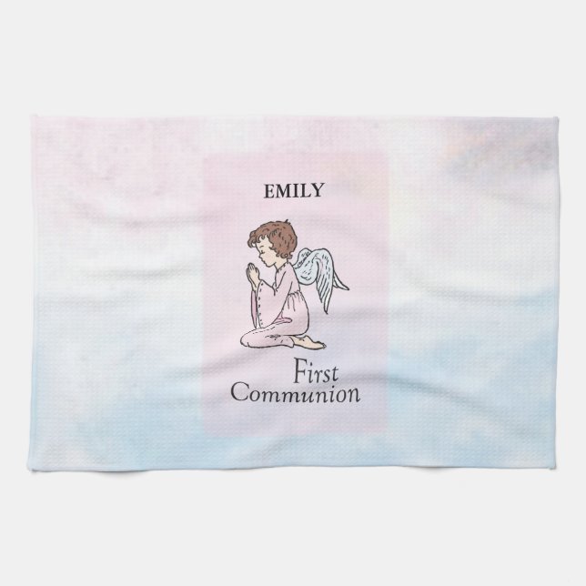 Linge De Cuisine Fille, ange de première communion (Horizontal)