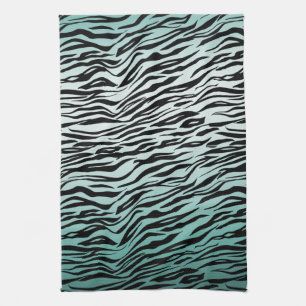 Linge De Cuisine Fille Mint Ombre Black Zebra Impression