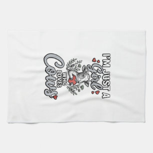 Linge De Cuisine Fille qui aime les vaches Design de chemise de vac