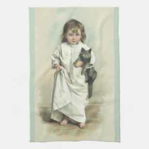 Linge De Cuisine Fille victorienne vintage en chemise de nuit avec 