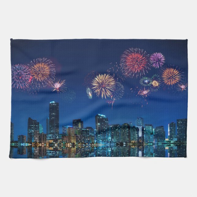 Linge De Cuisine Fireworks de Miami (Horizontal)