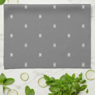 Linge De Cuisine Flacon blanc gris motif Noël
