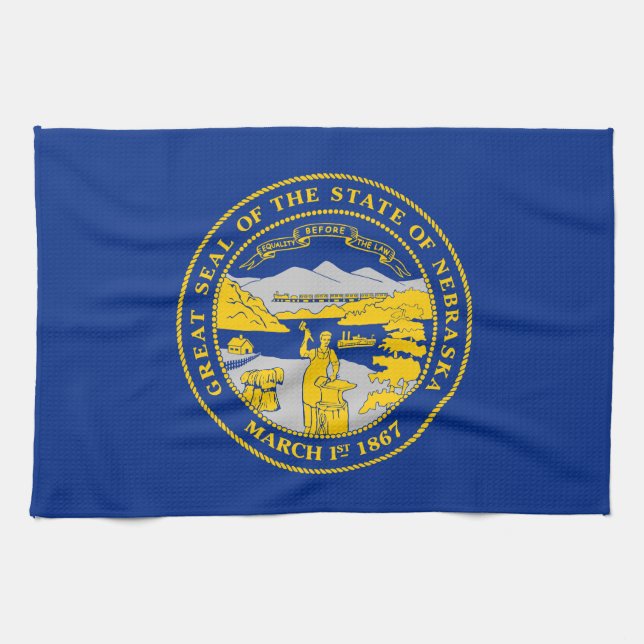 Linge De Cuisine Flag du Nebraska (Horizontal)