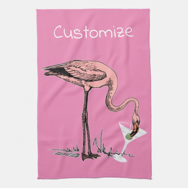 Linge De Cuisine Flamant rose Boire Martini Thunder_Cove (Vertical)
