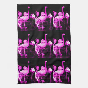 Linge De Cuisine Flamant rose de roses indien