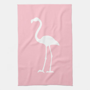 Linge De Cuisine Flamant rose rose et blanc