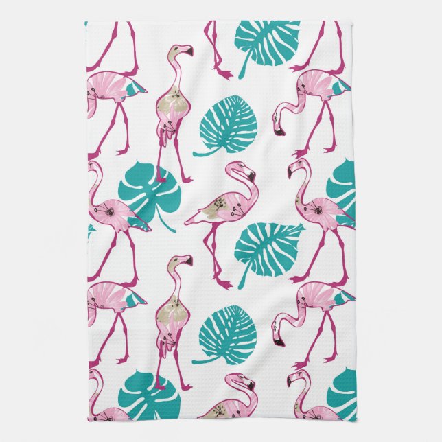 Linge De Cuisine Flamants roses roses (Vertical)