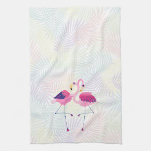 Linge De Cuisine Flamants roses roses et bleus