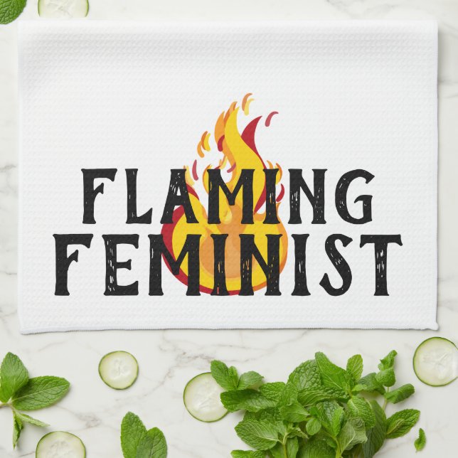 Linge De Cuisine Flaming Feminist RBG Ginsburg Flames féminisme 20 (Plié)