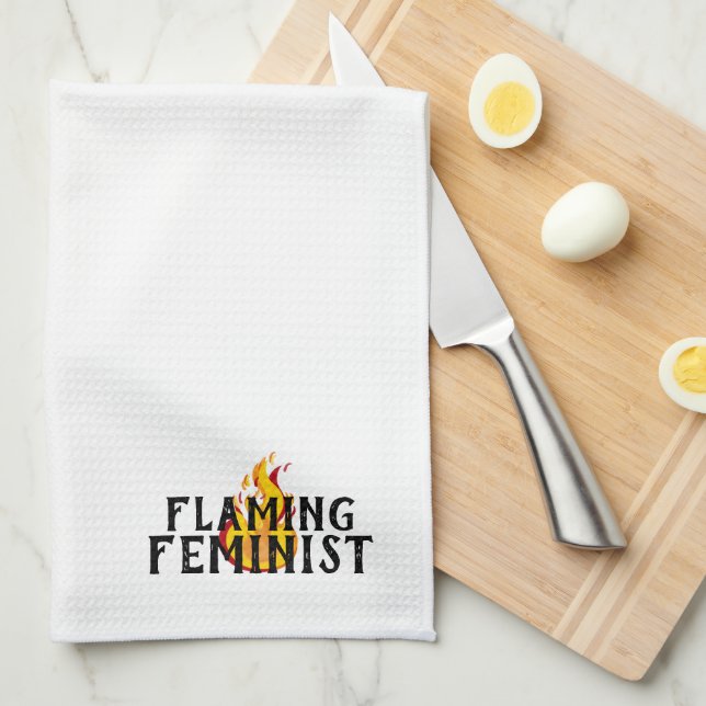 Linge De Cuisine Flaming Feminist RBG Ginsburg Flames féminisme 20 (Quart Plié)