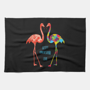 Linge De Cuisine Flamingo Accept Understand Love Autism Flamingo