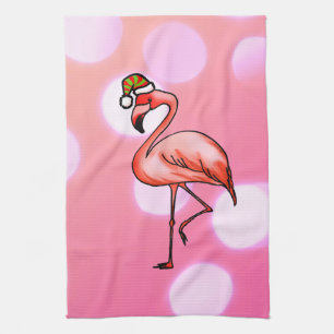 Linge De Cuisine Flamingo Rose Tropical Noël Fêtes