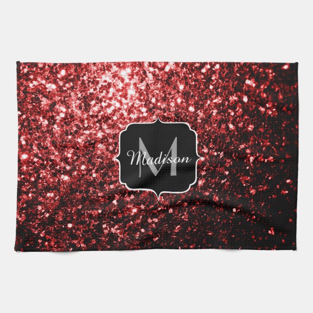 Linge De Cuisine Flamme rouge foncé Parties scintillant scintille G (Horizontal)