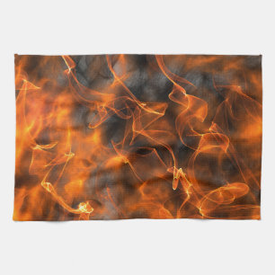 Linge De Cuisine Flammes de tabagisme du feu