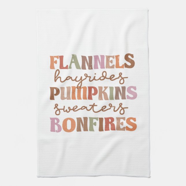 Linge De Cuisine Flannings Bonfires Citrouille (Vertical)