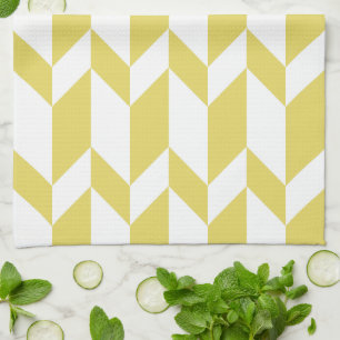 Linge De Cuisine Flèche à deux tons en gras Chevron rayé jaune blan