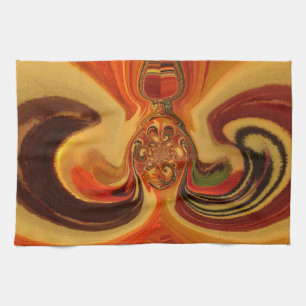 Linge De Cuisine Flèches Abstraites avec Teardrop Center Art Print