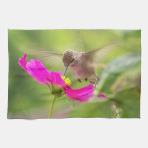 Linge De Cuisine Fleur animale florale de faune d'oiseau de colibri