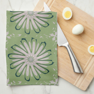 Linge De Cuisine Fleur blanche simple