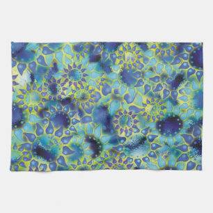 Linge De Cuisine Fleur Bleu Pétonné Fleurs