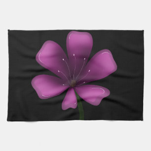 Linge De Cuisine Fleur Botanique Sombre Humeur Brillant Violet Élec