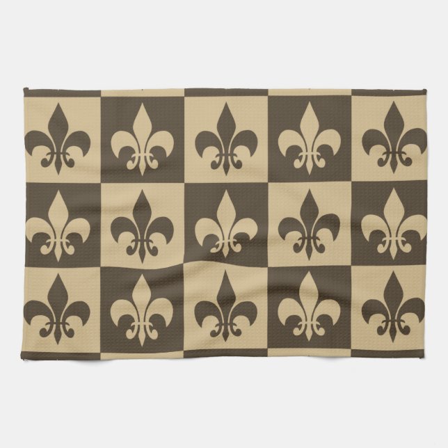 Linge De Cuisine Fleur Brown de lis (Horizontal)