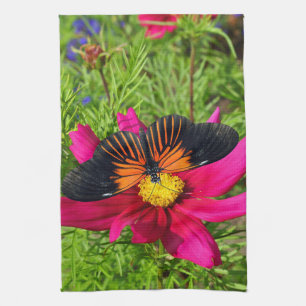 Linge De Cuisine fleur d'aster mexicain avec une Doris Longwing
