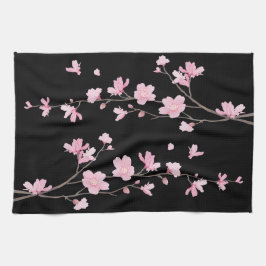 Linge De Cuisine Fleur de cerisier - Noir
