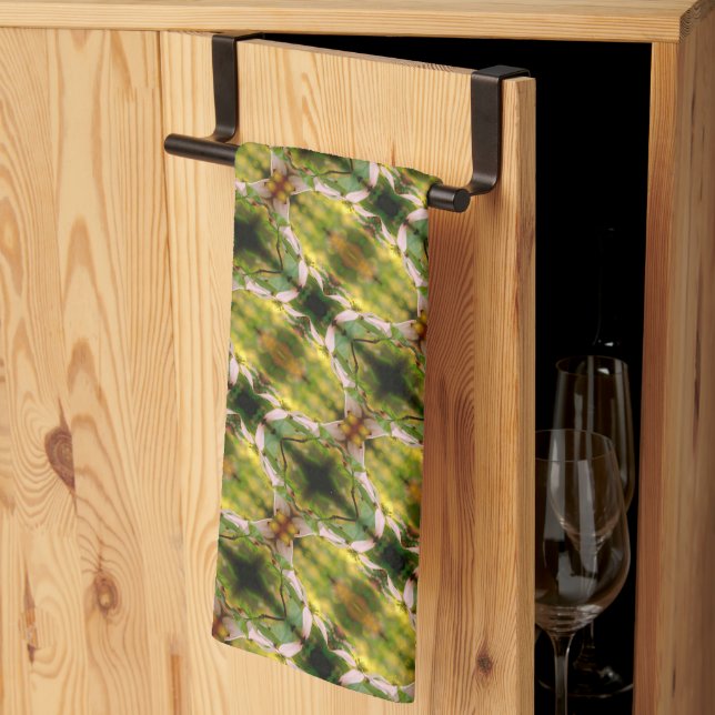 Linge De Cuisine Fleur de Dogwood sauvage fleurit Motif Abstrait (Pliage en tiers)