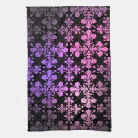 Fleur de lis motif rose violet noir