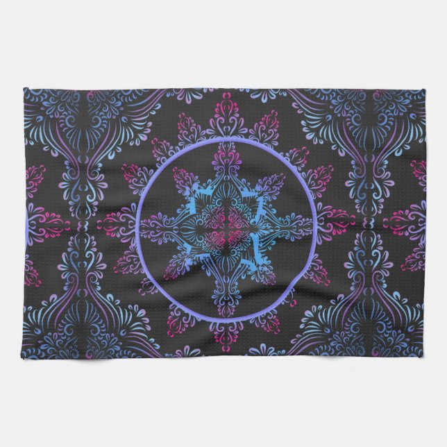 Linge De Cuisine Fleur de nuit Mandala (Horizontal)