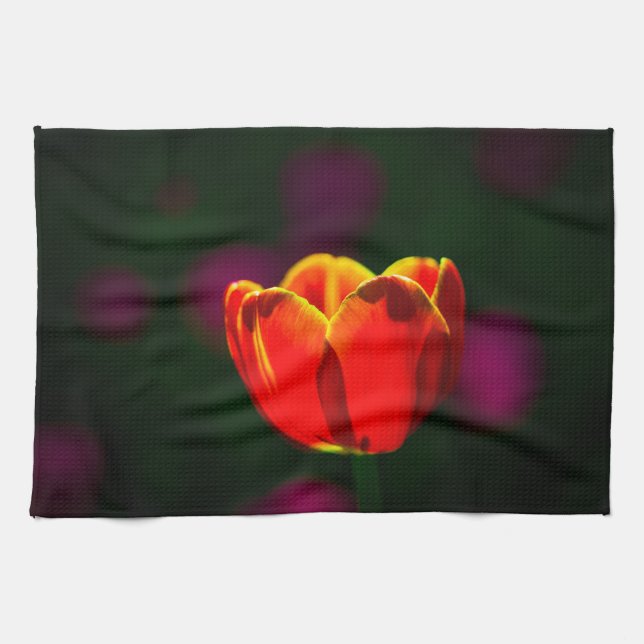 Linge De Cuisine Fleur de tulipe rouge (Horizontal)