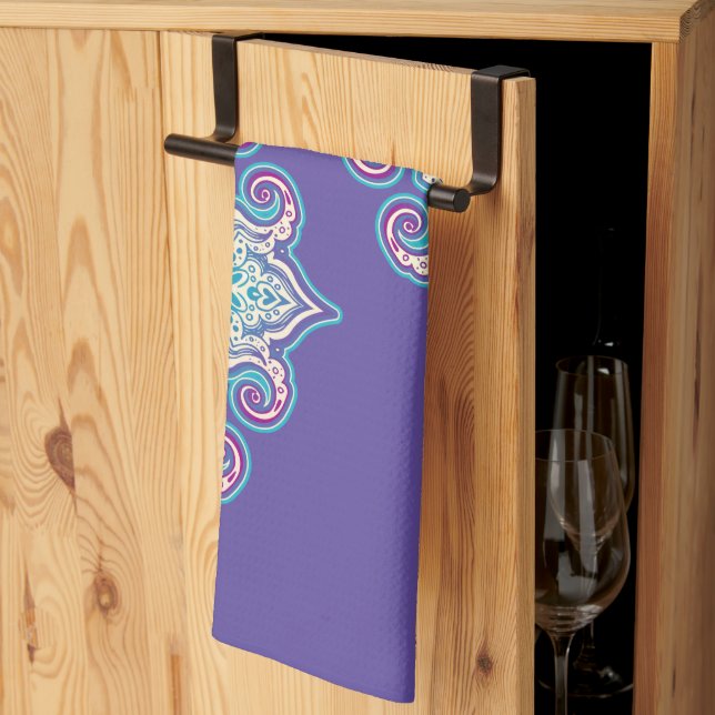 Linge De Cuisine Fleur De Vie - Indien Mandala 2 (Pliage en tiers)