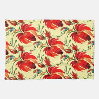 Linge De Cuisine Fleur décorative rouge