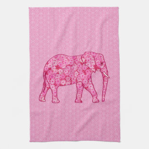 Linge De Cuisine Fleur d'éléphant - rose fuchsia